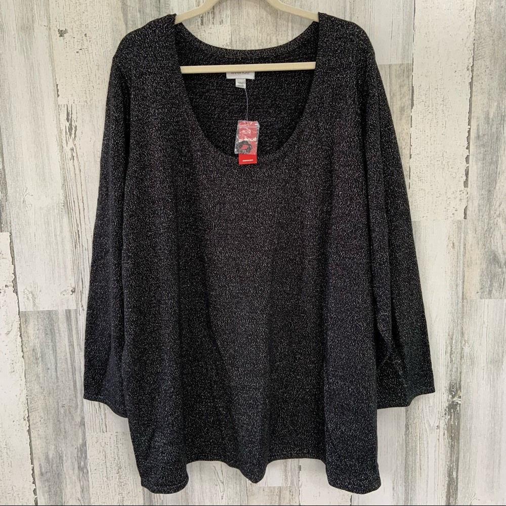 AVENUE NWT Black Metallic Sweater Plus Size 26/28
